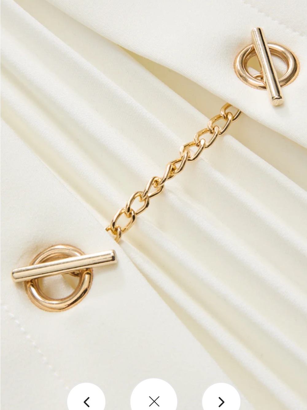 COMMENSE Elegant Cream Pleated Accent Midi Dress - Picture 3 of 7